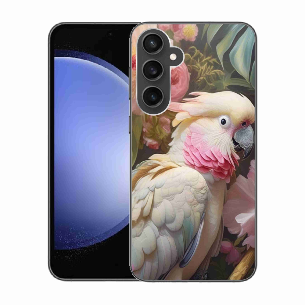 Gélový kryt mmCase na Samsung Galaxy S23 FE - papagáj kakadu ružový 2