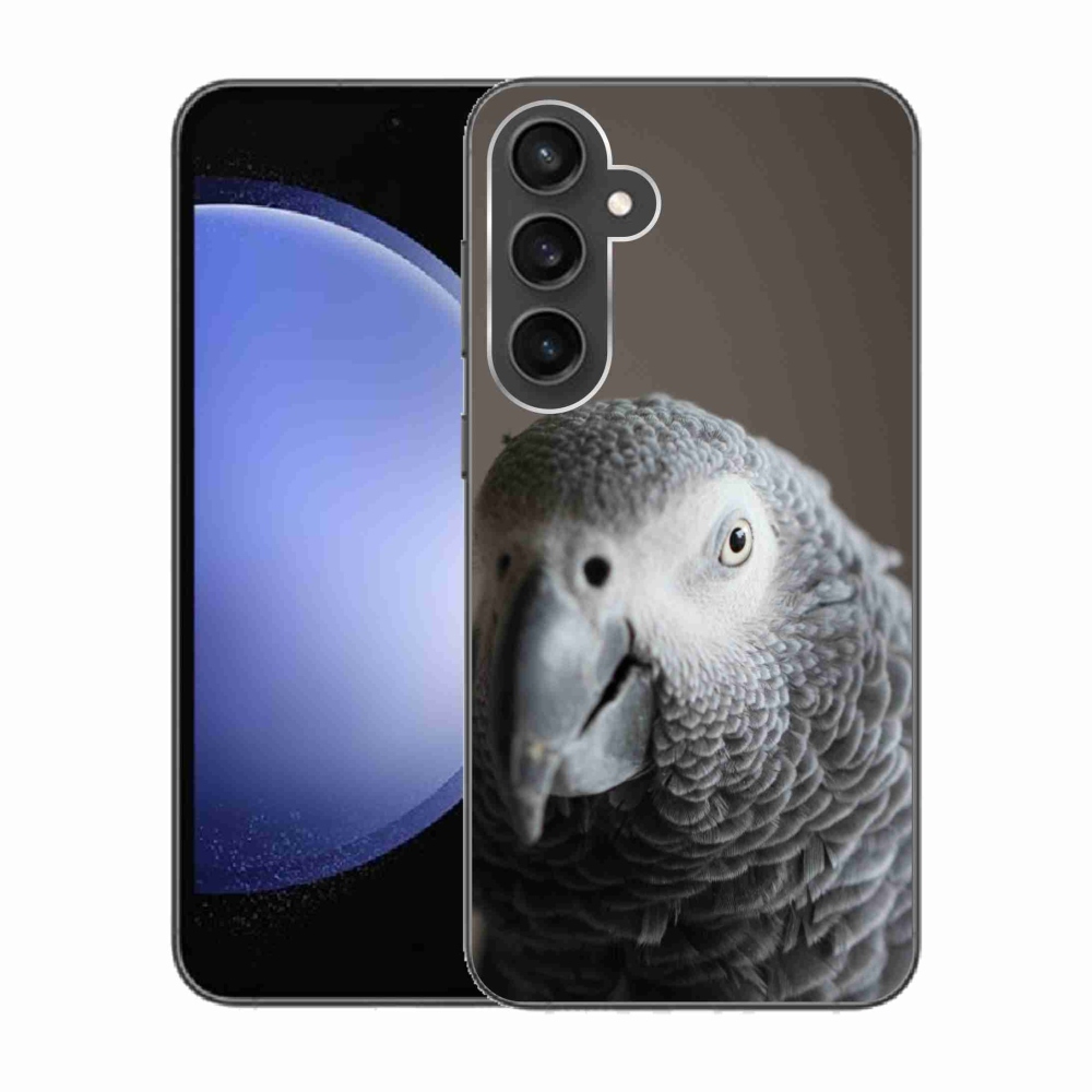 Gélový kryt mmCase na Samsung Galaxy S23 FE - papagáj žako 2