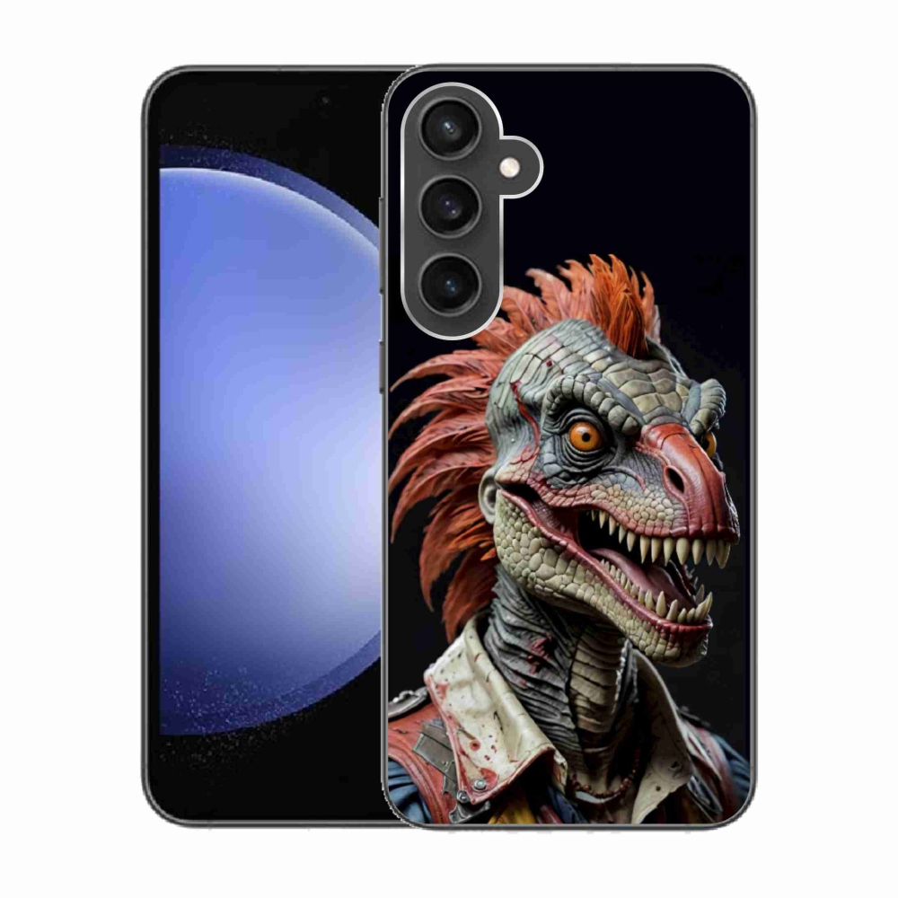 Gélový kryt mmCase na Samsung Galaxy S23 FE - punk dinosaurus