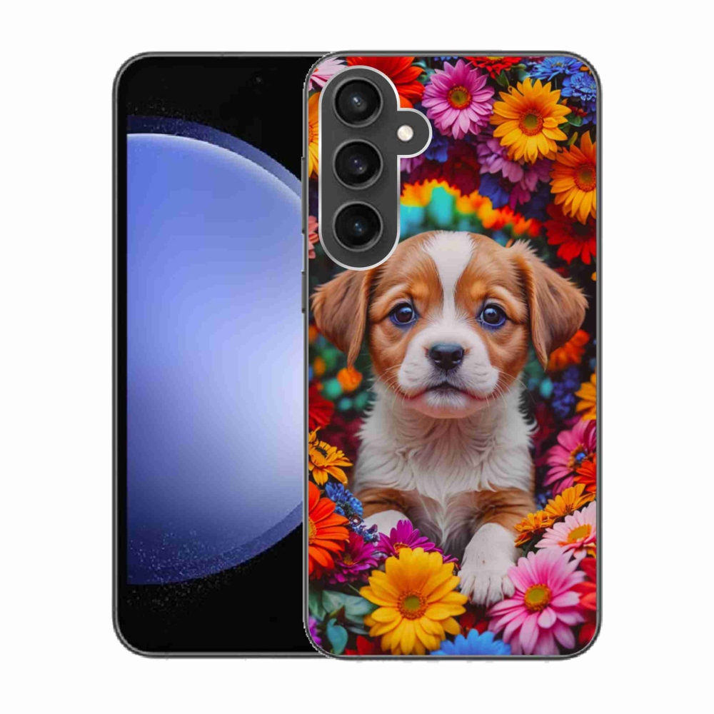 Gélový kryt mmCase na Samsung Galaxy S23 FE - roztomilé šteňa