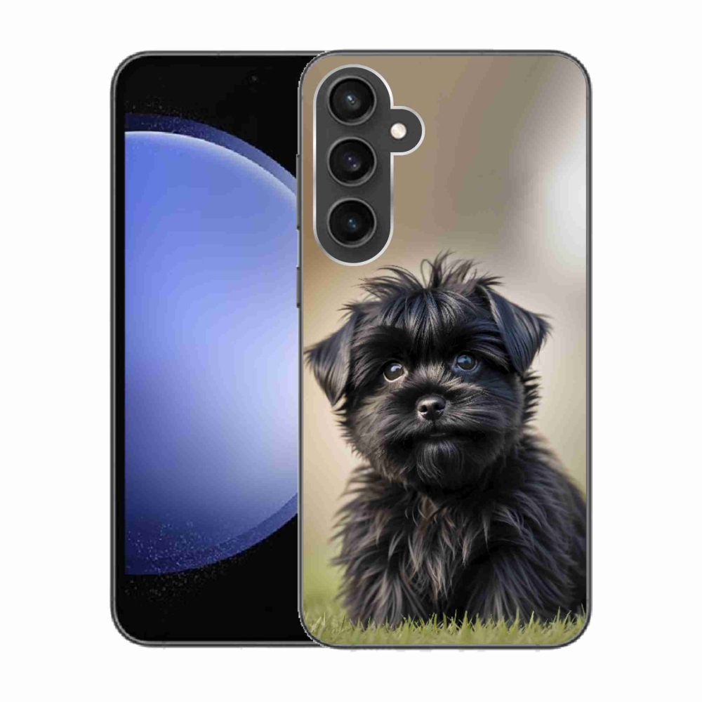 Gélový kryt mmCase na Samsung Galaxy S23 FE - roztomilý čierny psík