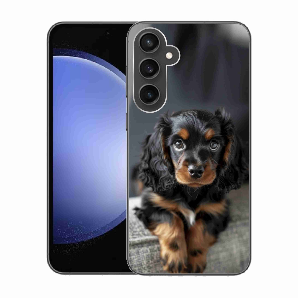 Gélový kryt mmCase na Samsung Galaxy S23 FE - roztomilý dlhosrstý jazvečík