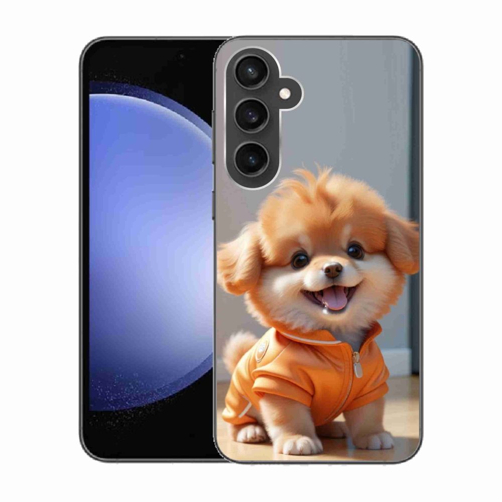 Gélový kryt mmCase na Samsung Galaxy S23 FE - roztomilý pomeranian v mikine