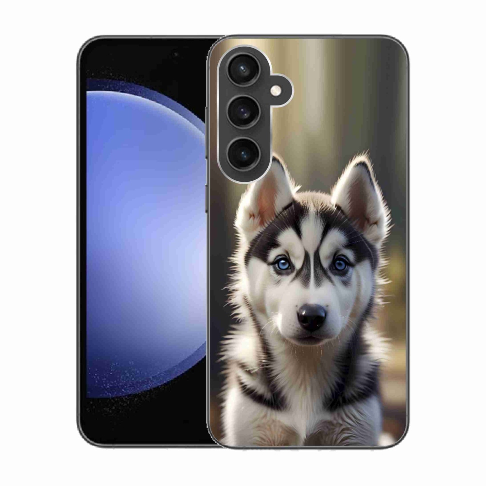 Gélový kryt mmCase na Samsung Galaxy S23 FE - roztomilý sibírsky husky