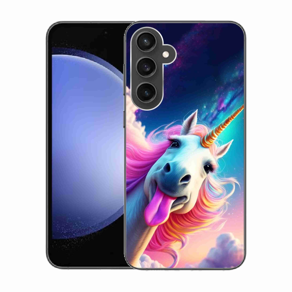 Gélový kryt mmCase na Samsung Galaxy S23 FE - šialený jednorožec