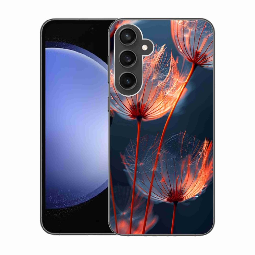 Gélový kryt mmCase na Samsung Galaxy S23 FE - svetielkujúce páperie