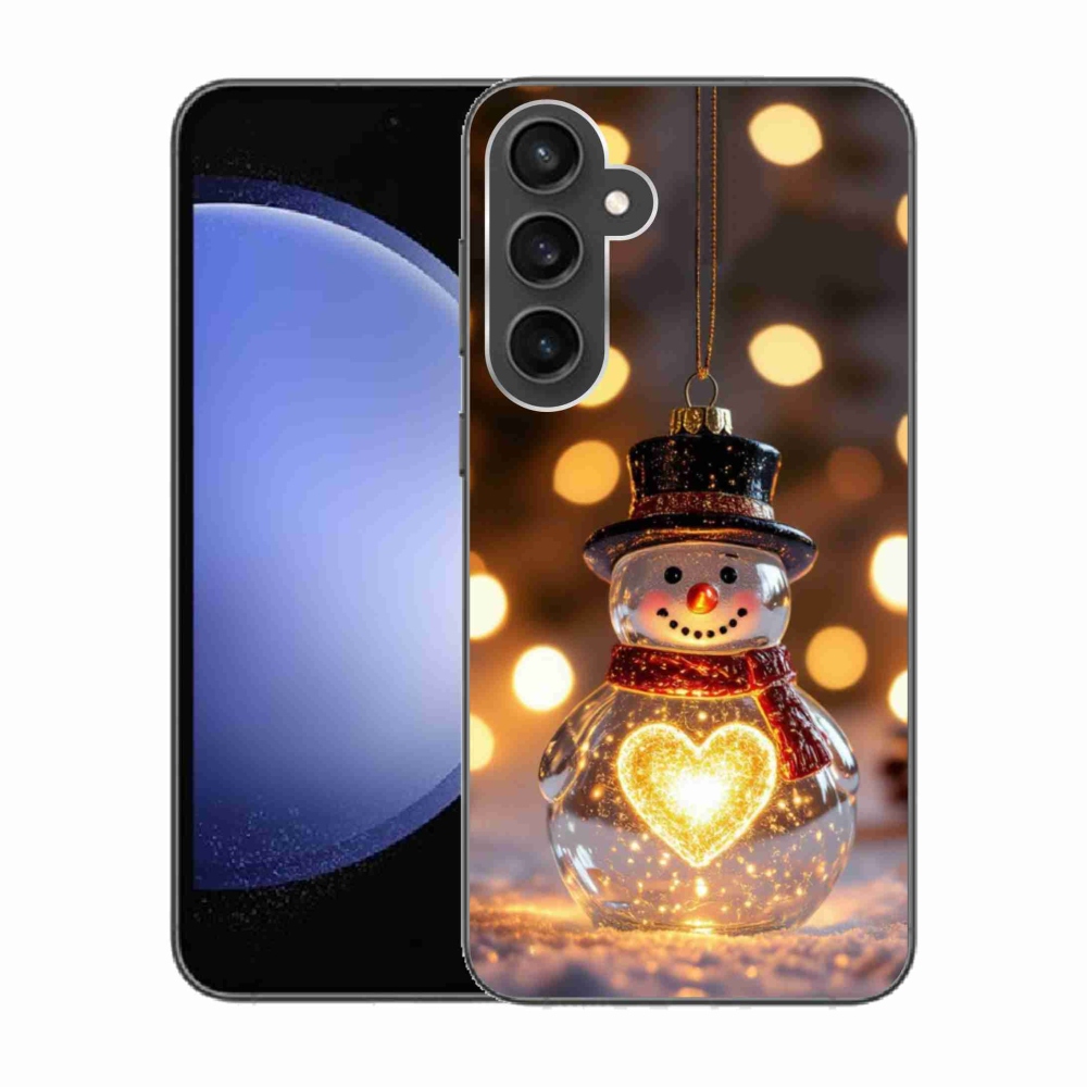 Gélový kryt mmCase na Samsung Galaxy S23 FE - svietiaci vianočný snehuliak