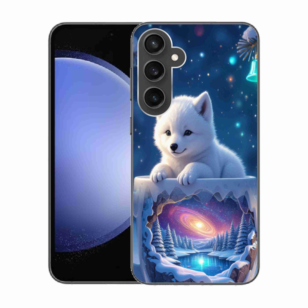 Gélový kryt mmCase na Samsung Galaxy S23 FE - vianočné šteňa