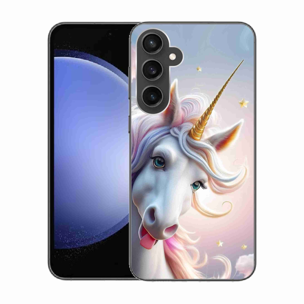 Gélový kryt mmCase na Samsung Galaxy S23 FE - veselý jednorožec