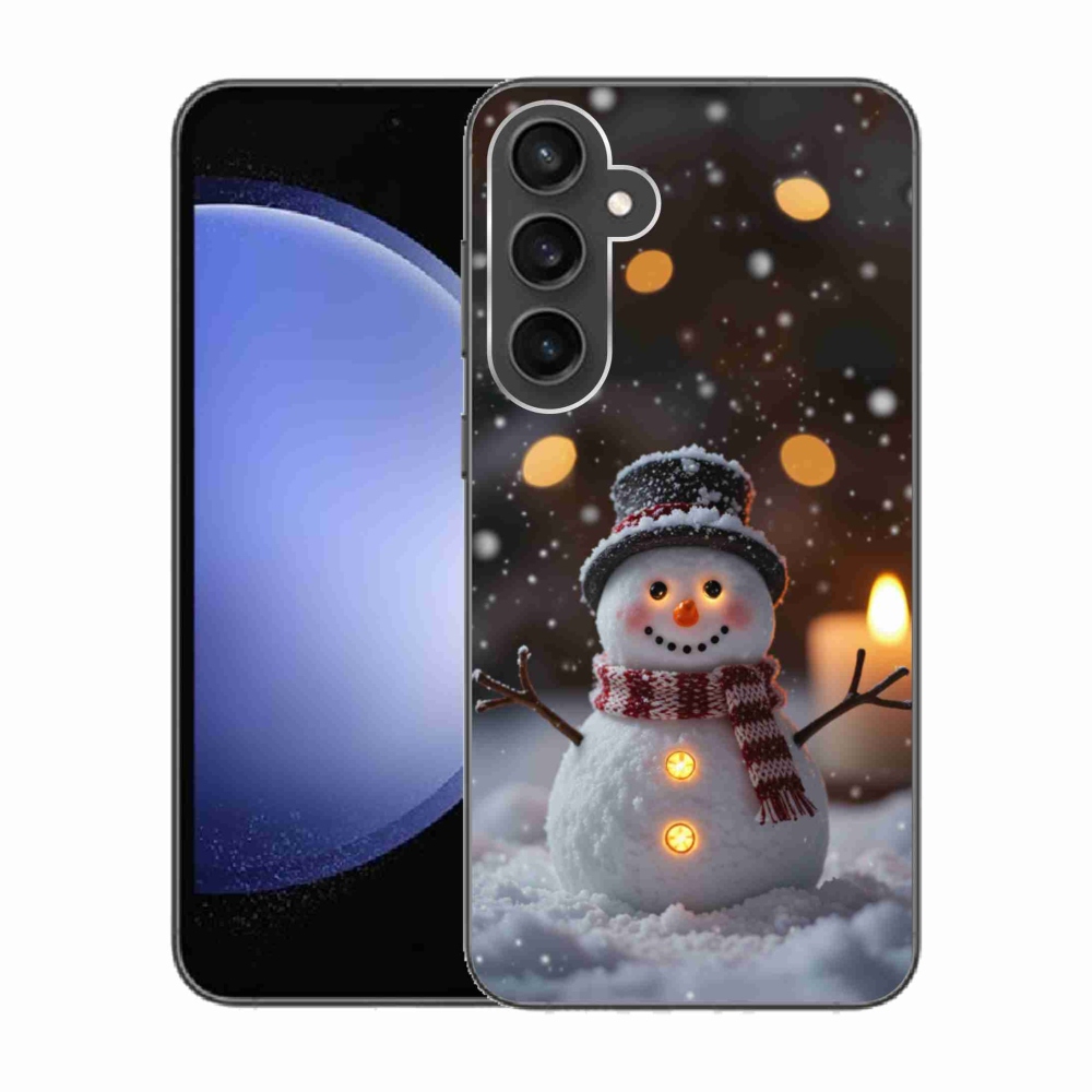 Gélový kryt mmCase na Samsung Galaxy S23 FE - veselý snehuliak