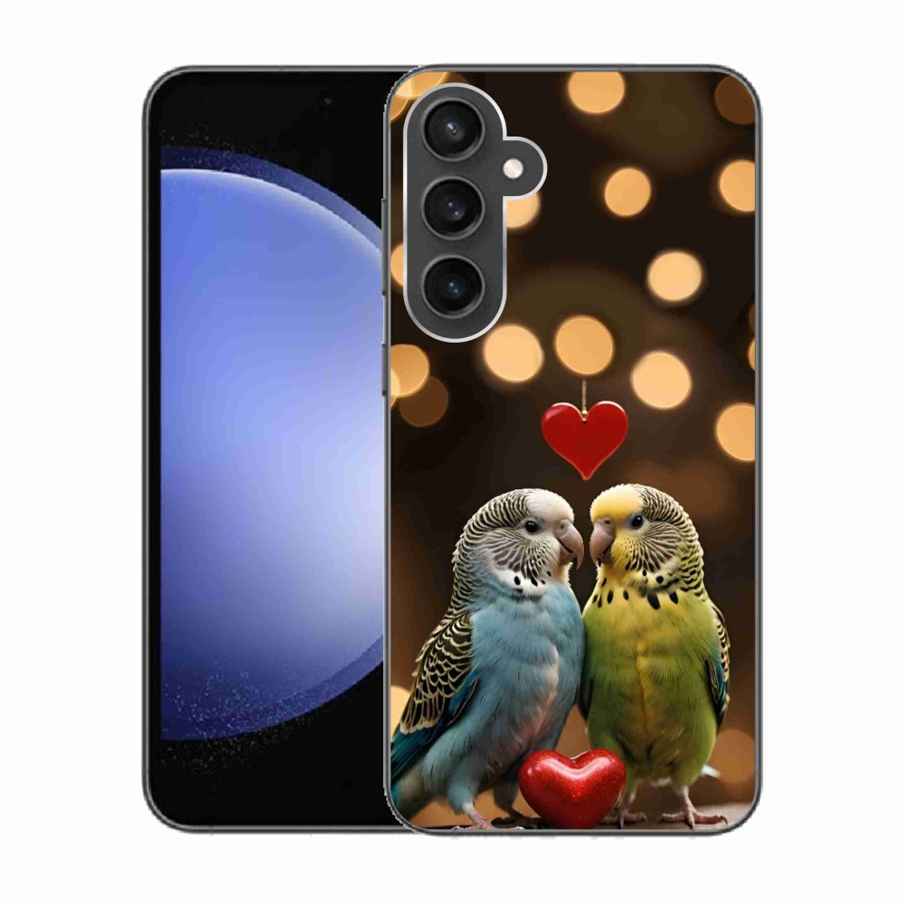 Gélový kryt mmCase na Samsung Galaxy S23 FE - zamilovaní papagáje