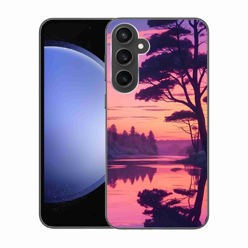 Gélový kryt mmCase na Samsung Galaxy S23 FE - západ slnka nad jazerom