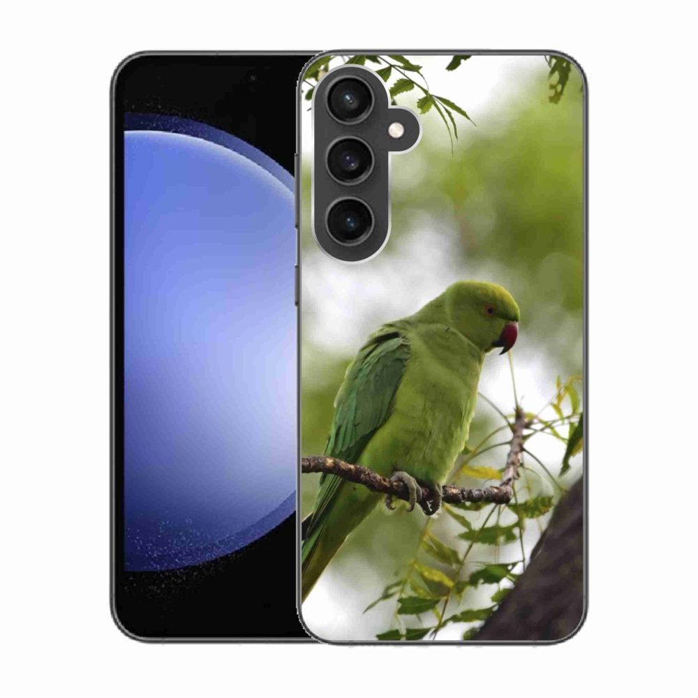 Gélový kryt mmCase na Samsung Galaxy S23 FE - zelený papagáj