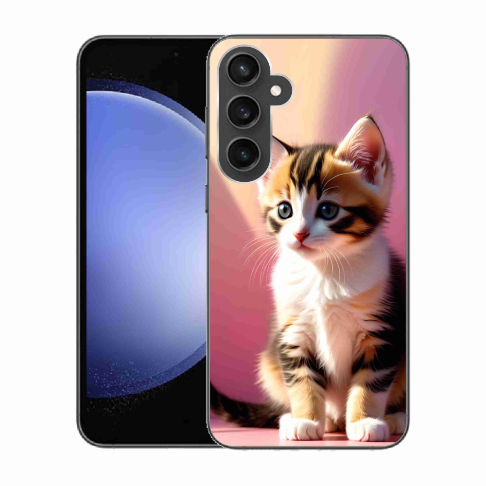 Gélový kryt mmCase na Samsung Galaxy S23 FE - zvedavé mačiatko 2