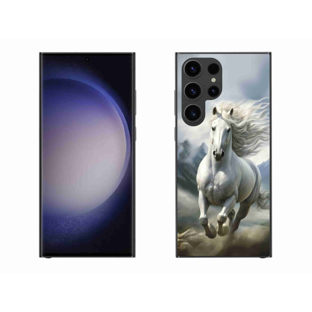 Gélový kryt mmCase na Samsung Galaxy S23 Ultra 5G - bežiaci biely kôň 3