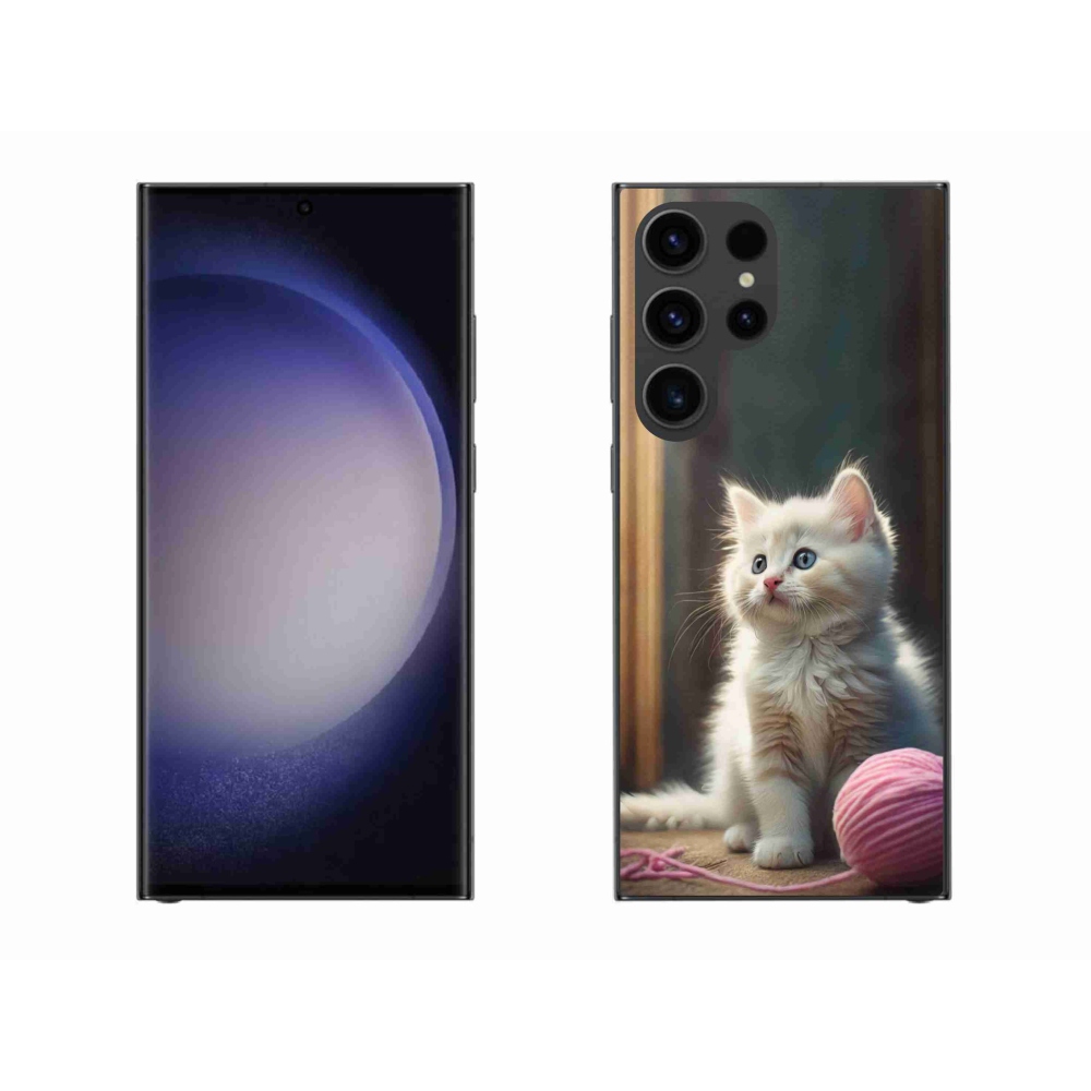 Gélový kryt mmCase na Samsung Galaxy S23 Ultra 5G - biele mačiatko 2