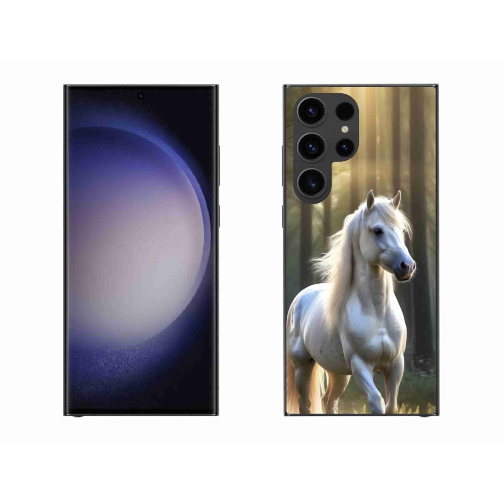 Gélový kryt mmCase na Samsung Galaxy S23 Ultra 5G - biely kôň 3