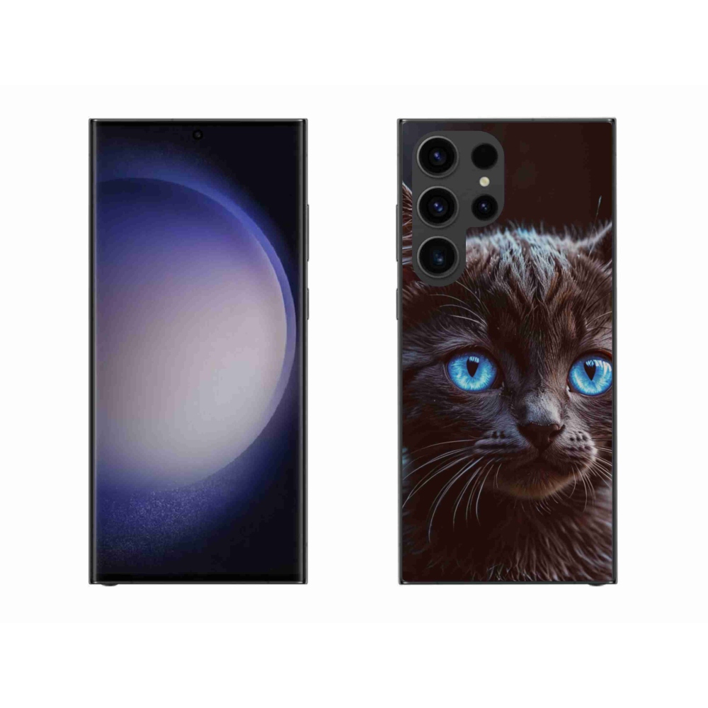 Gélový kryt mmCase na Samsung Galaxy S23 Ultra 5G - čierne mačiatko 2