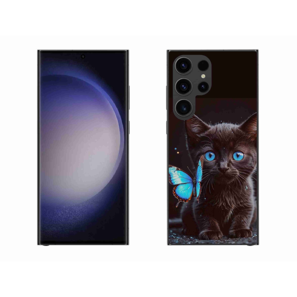 Gélový kryt mmCase na Samsung Galaxy S23 Ultra 5G - čierne mačiatko 3