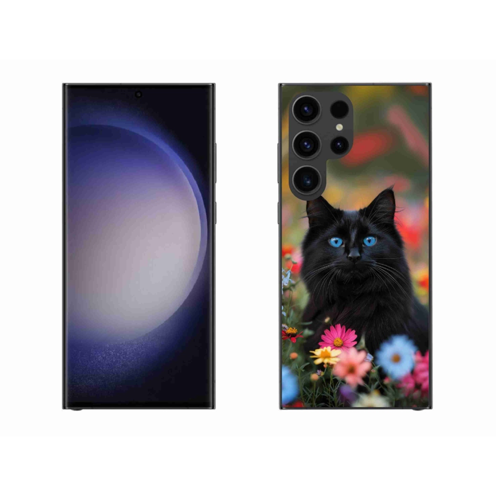 Gélový kryt mmCase na Samsung Galaxy S23 Ultra 5G - čierne mačiatko 4