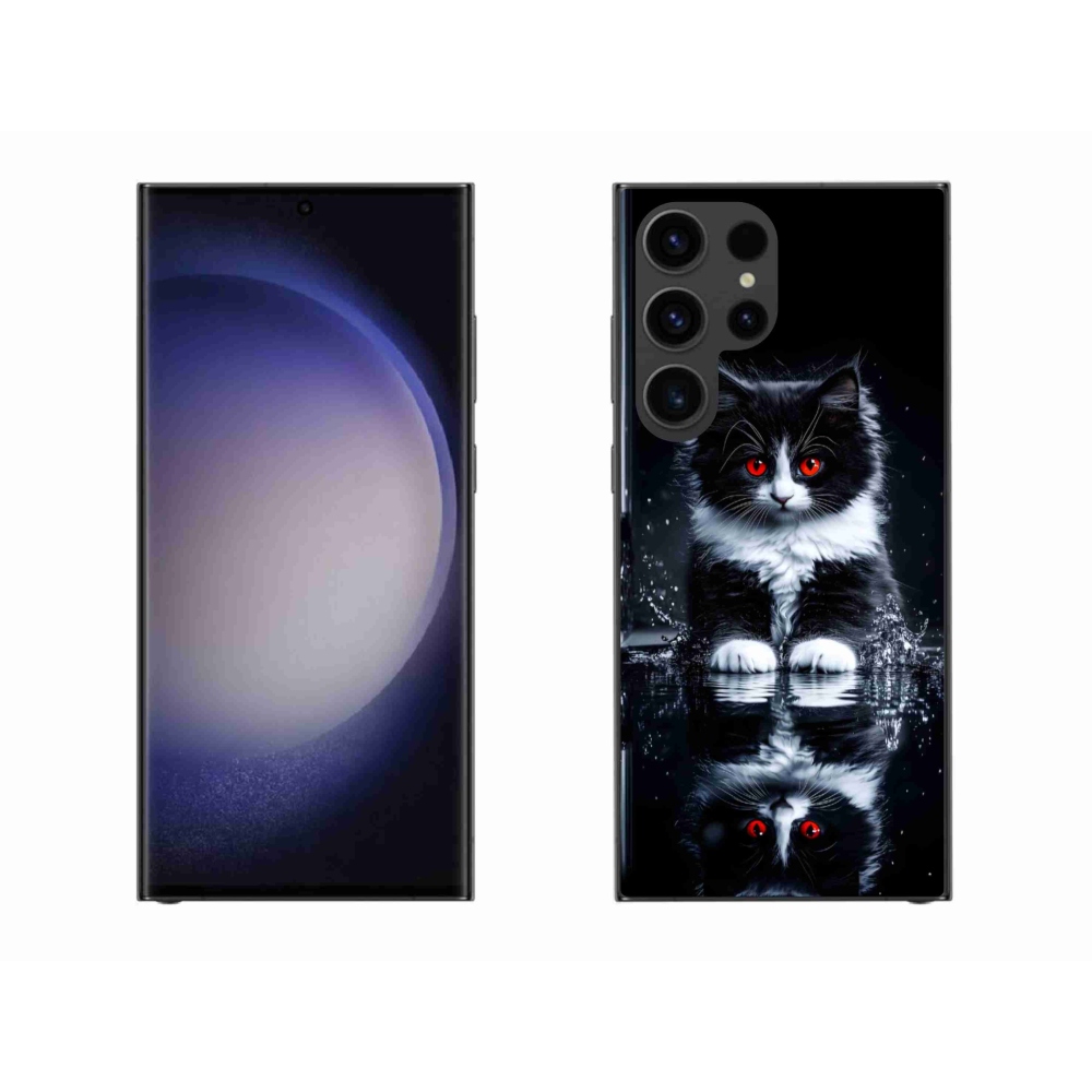 Gélový kryt mmCase na Samsung Galaxy S23 Ultra 5G - čiernobiele mačiatko