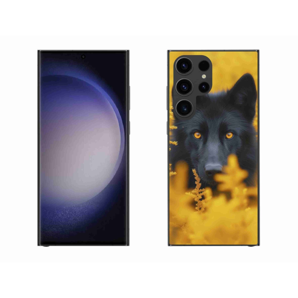 Gélový kryt mmCase na Samsung Galaxy S23 Ultra 5G - čierny vlk 2