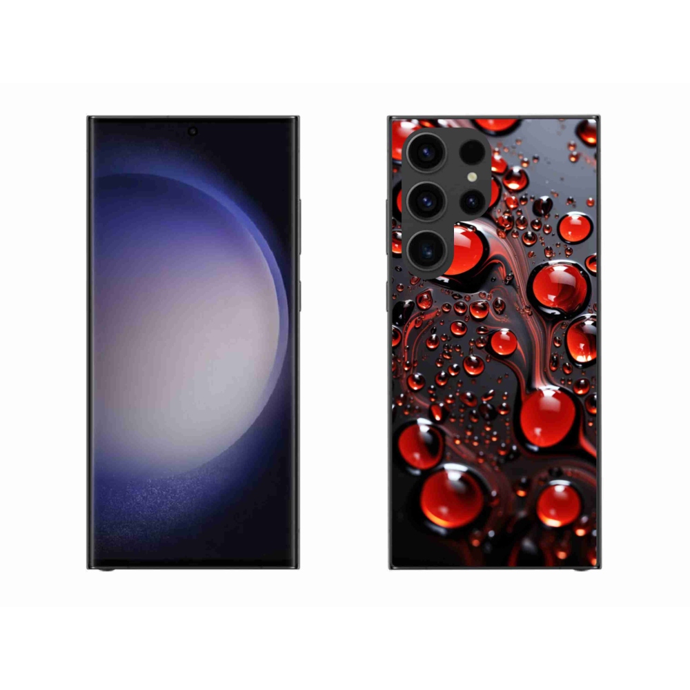 Gélový kryt mmCase na Samsung Galaxy S23 Ultra 5G - červené kvapky 2