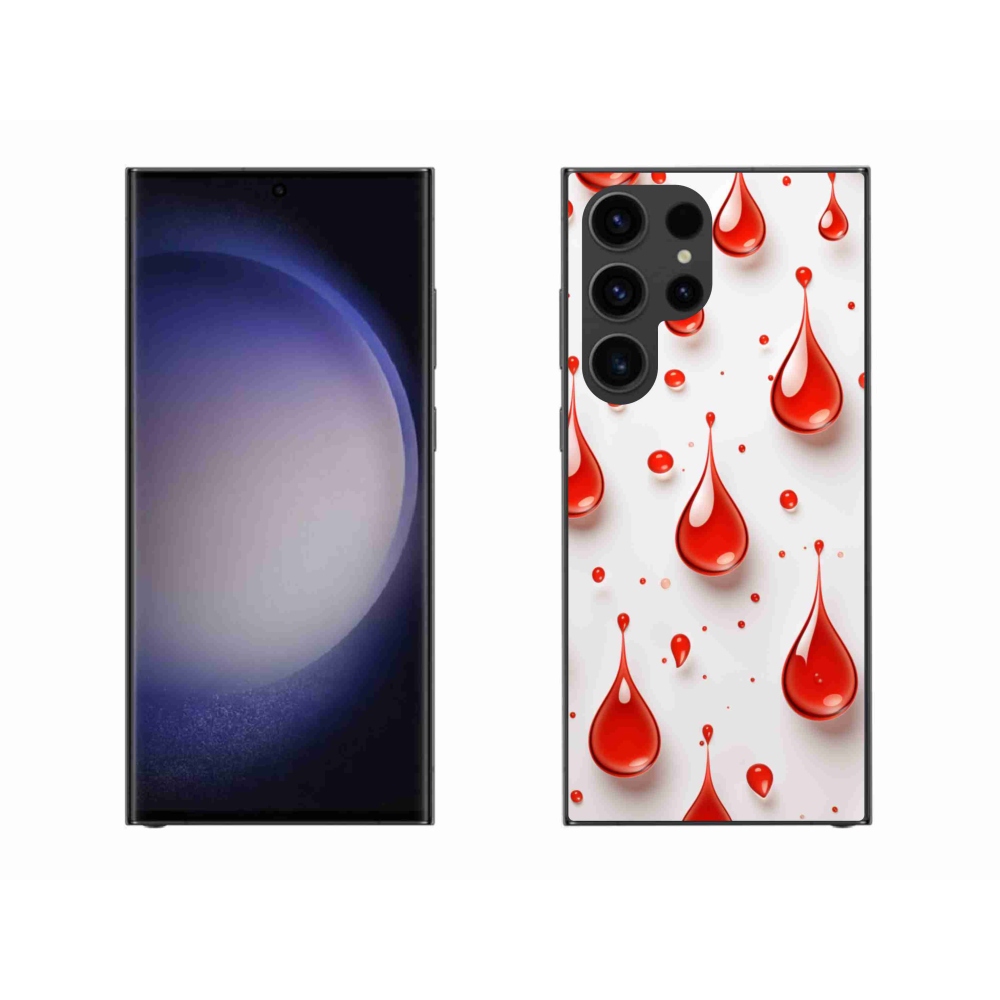 Gélový kryt mmCase na Samsung Galaxy S23 Ultra 5G - červené kvapky