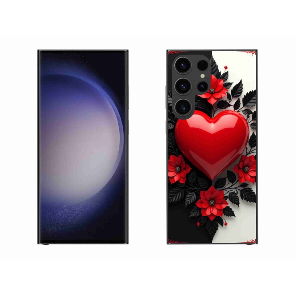 Gélový kryt mmCase na Samsung Galaxy S23 Ultra 5G - červené srdce
