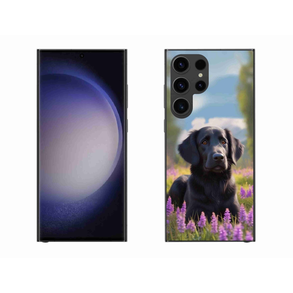 Gélový kryt mmCase na Samsung Galaxy S23 Ultra 5G - elegantný čierny retriever