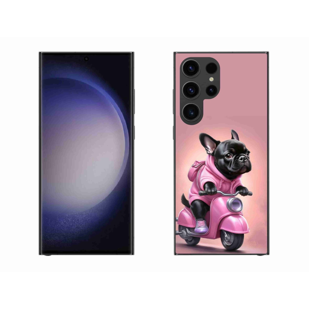 Gélový kryt mmCase na Samsung Galaxy S23 Ultra 5G - francúzsky buldoček na skútri