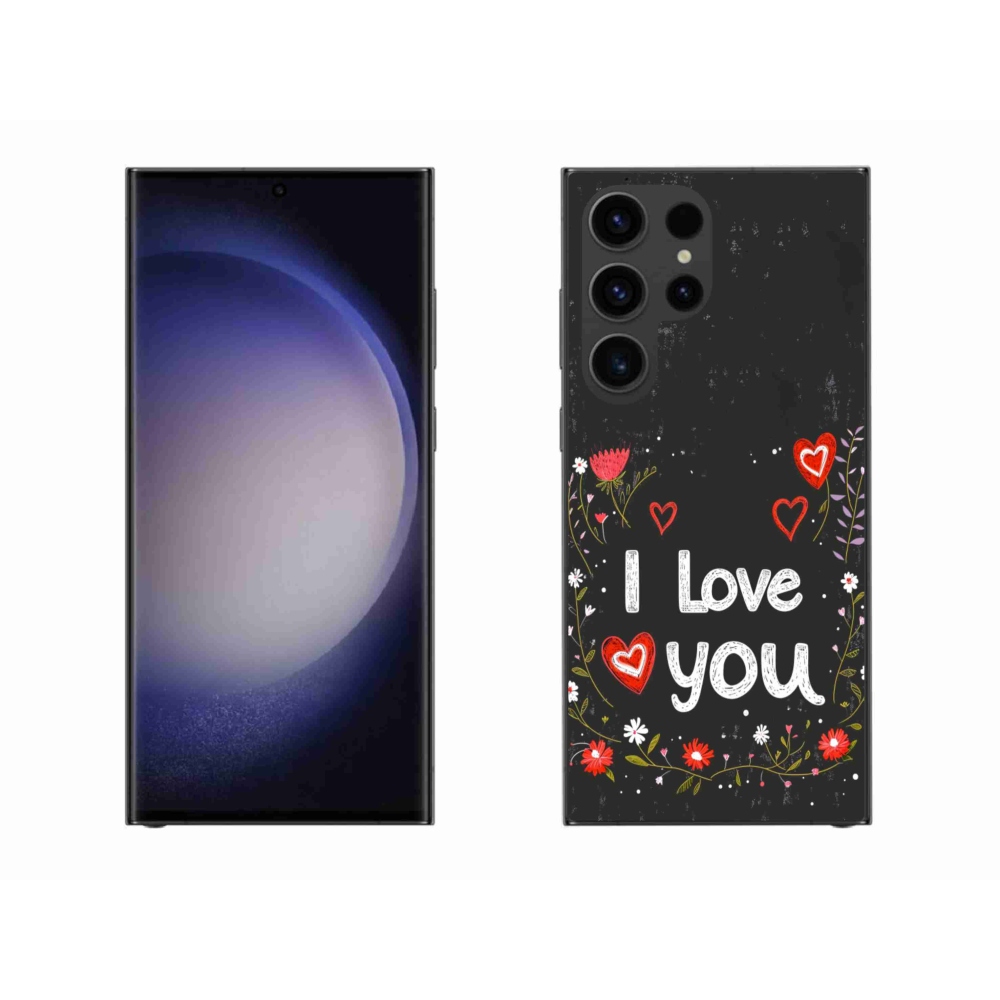 Gélový kryt mmCase na Samsung Galaxy S23 Ultra 5G - I love you čierne pozadie