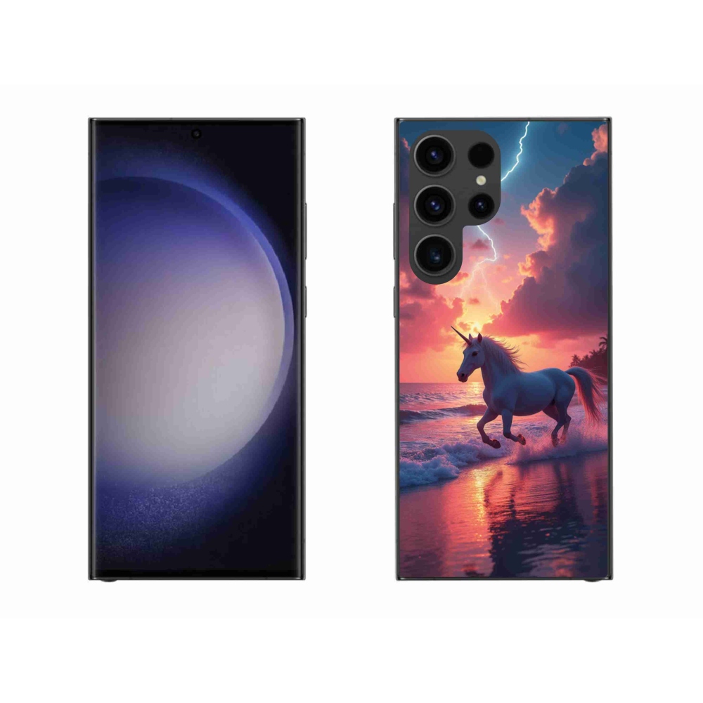 Gélový kryt mmCase na Samsung Galaxy S23 Ultra 5G - jednorožec na pláži
