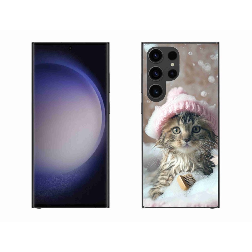 Gélový kryt mmCase na Samsung Galaxy S23 Ultra 5G - mačiatko a kúpeľ