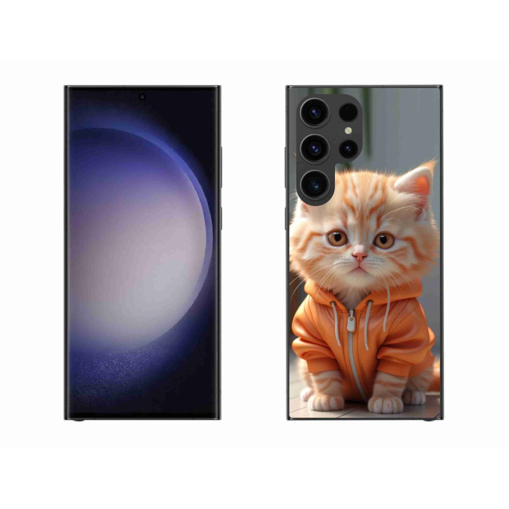 Gélový kryt mmCase na Samsung Galaxy S23 Ultra 5G - mačiatko v mikine