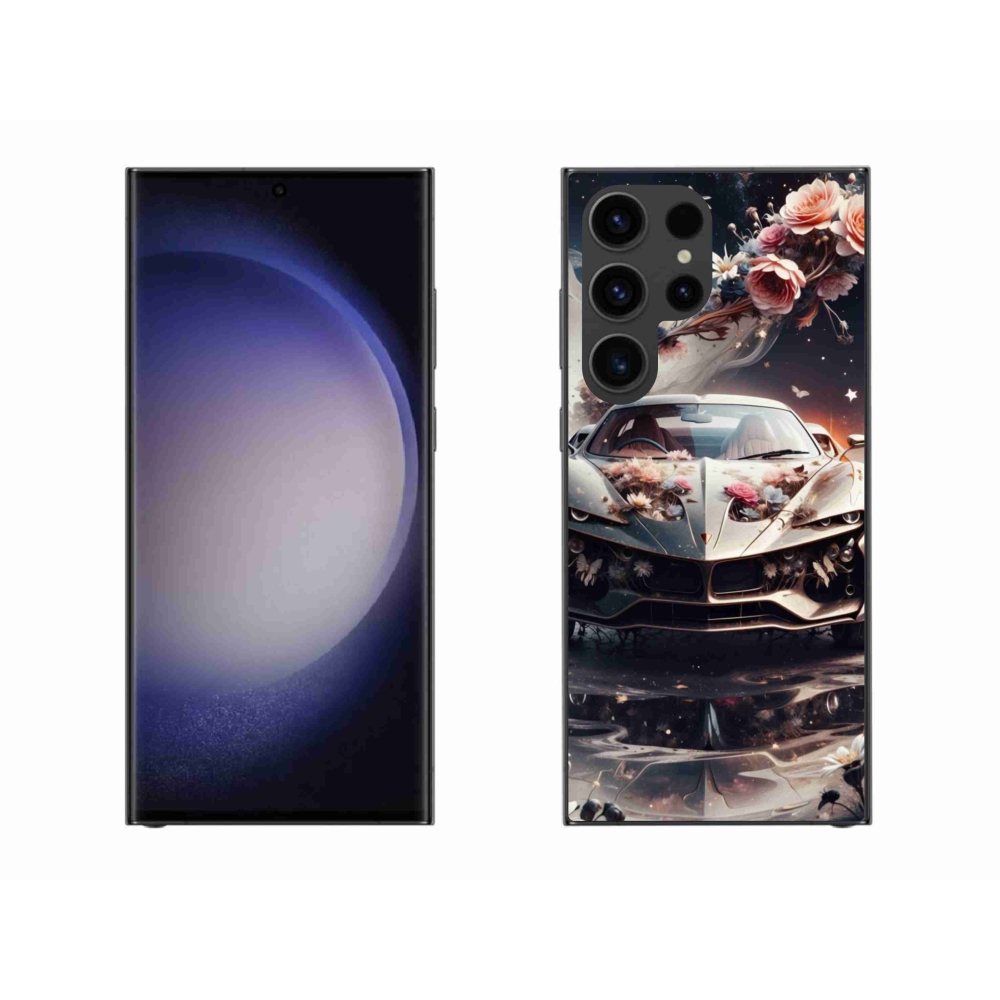Gélový kryt mmCase na Samsung Galaxy S23 Ultra 5G - kvetinový športový automobil