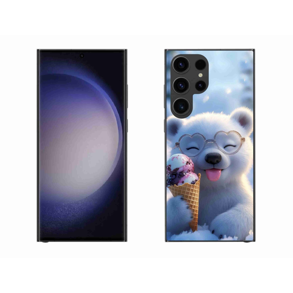 Gélový kryt mmCase na Samsung Galaxy S23 Ultra 5G - medvedík so zmrzlinou