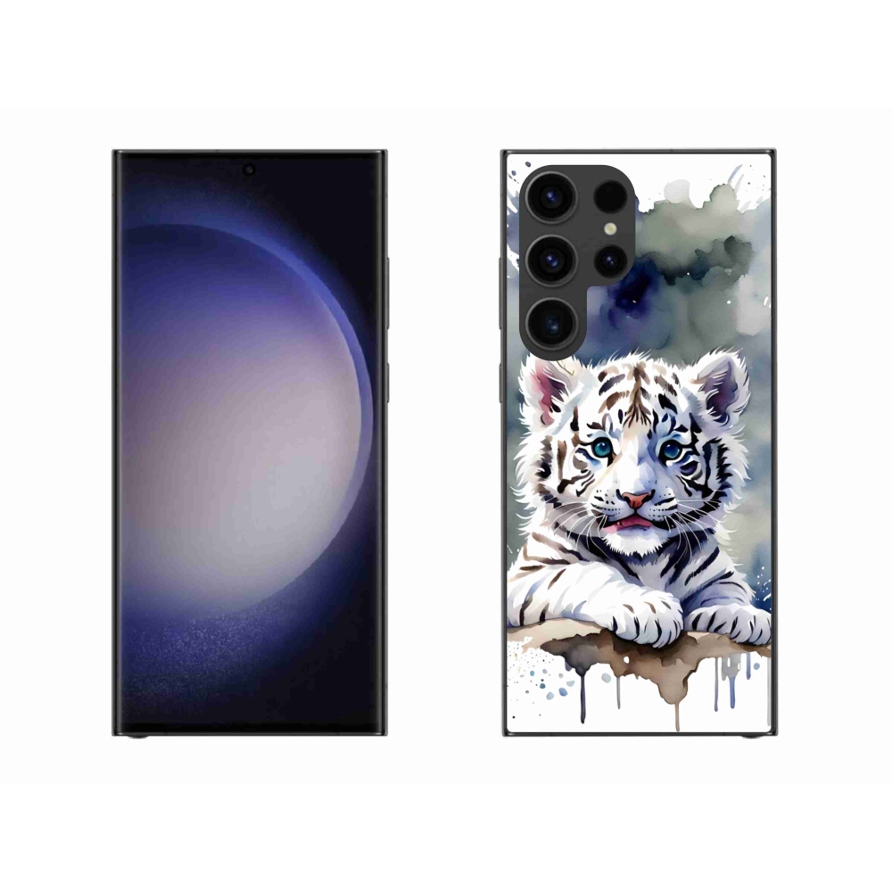 Gélový kryt mmCase na Samsung Galaxy S23 Ultra 5G - mláďa bieleho tigra