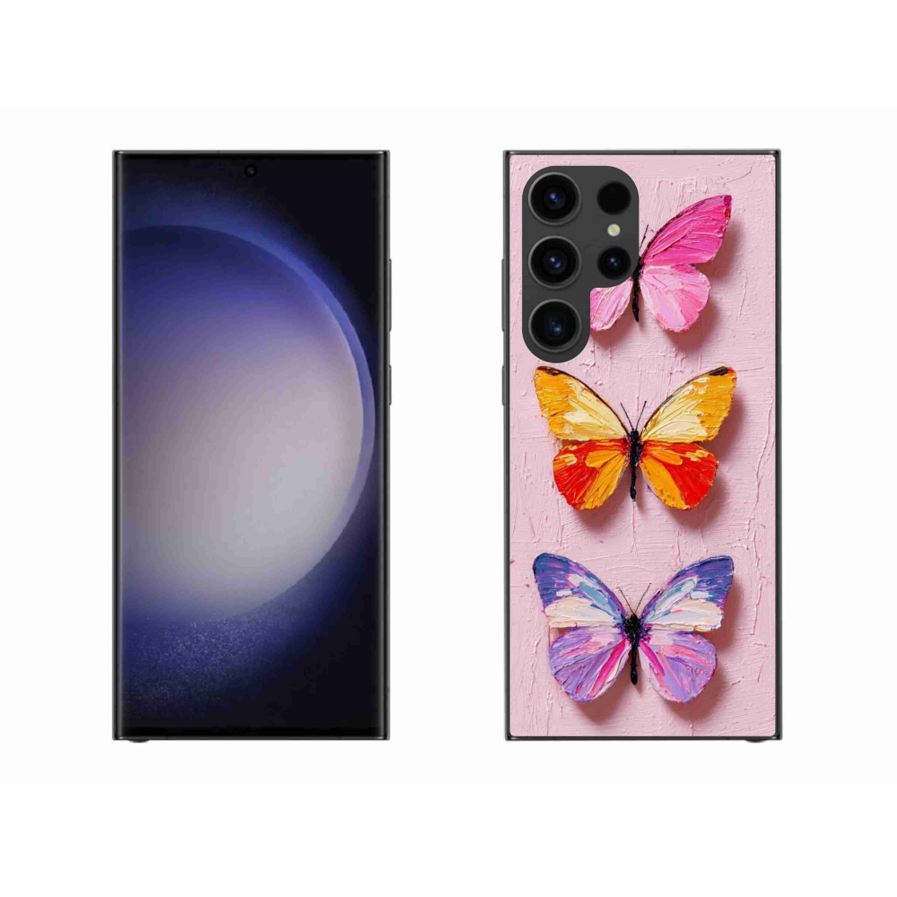 Gélový kryt mmCase na Samsung Galaxy S23 Ultra 5G - motýlia trojica