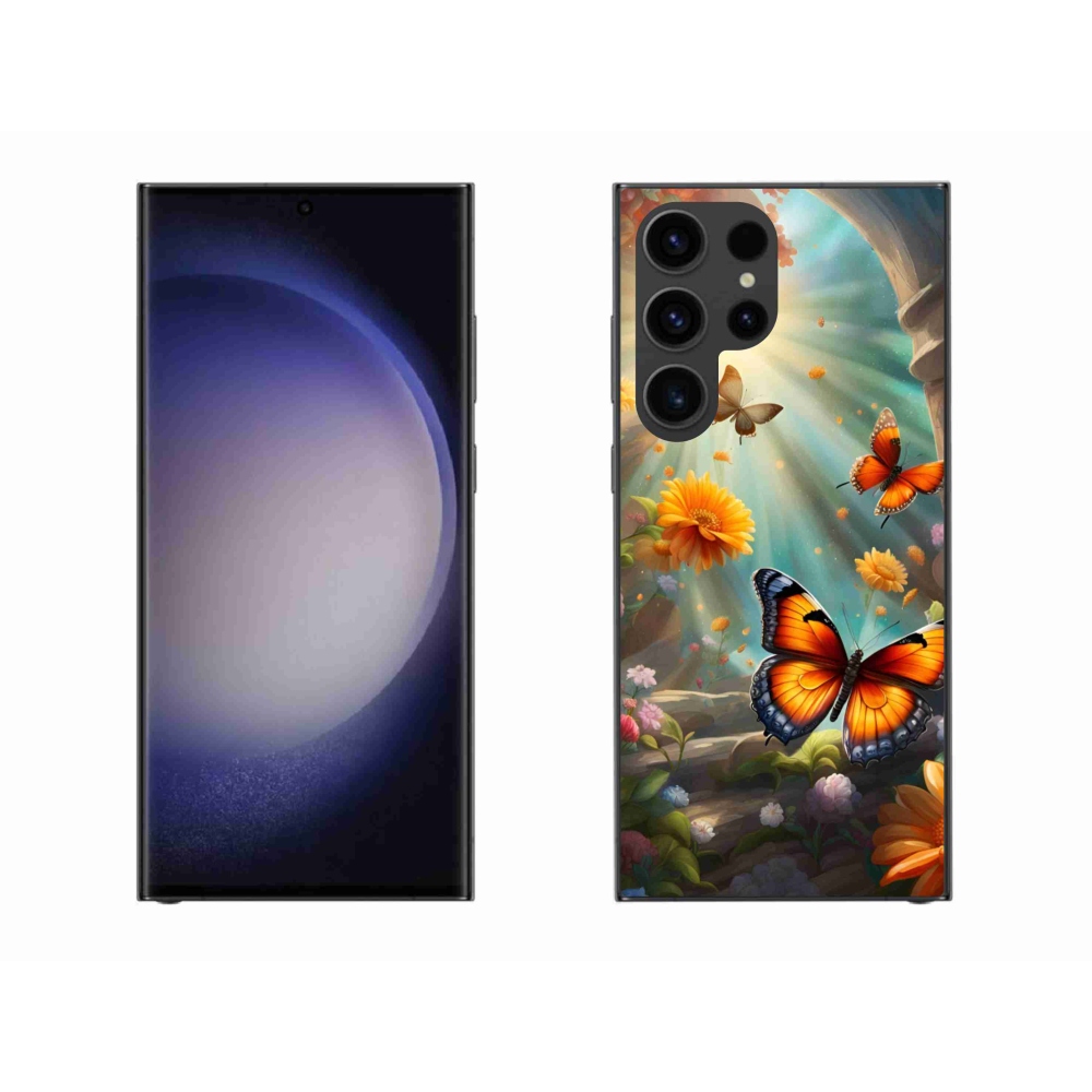 Gélový kryt mmCase na Samsung Galaxy S23 Ultra 5G - motýlia záhrada 2