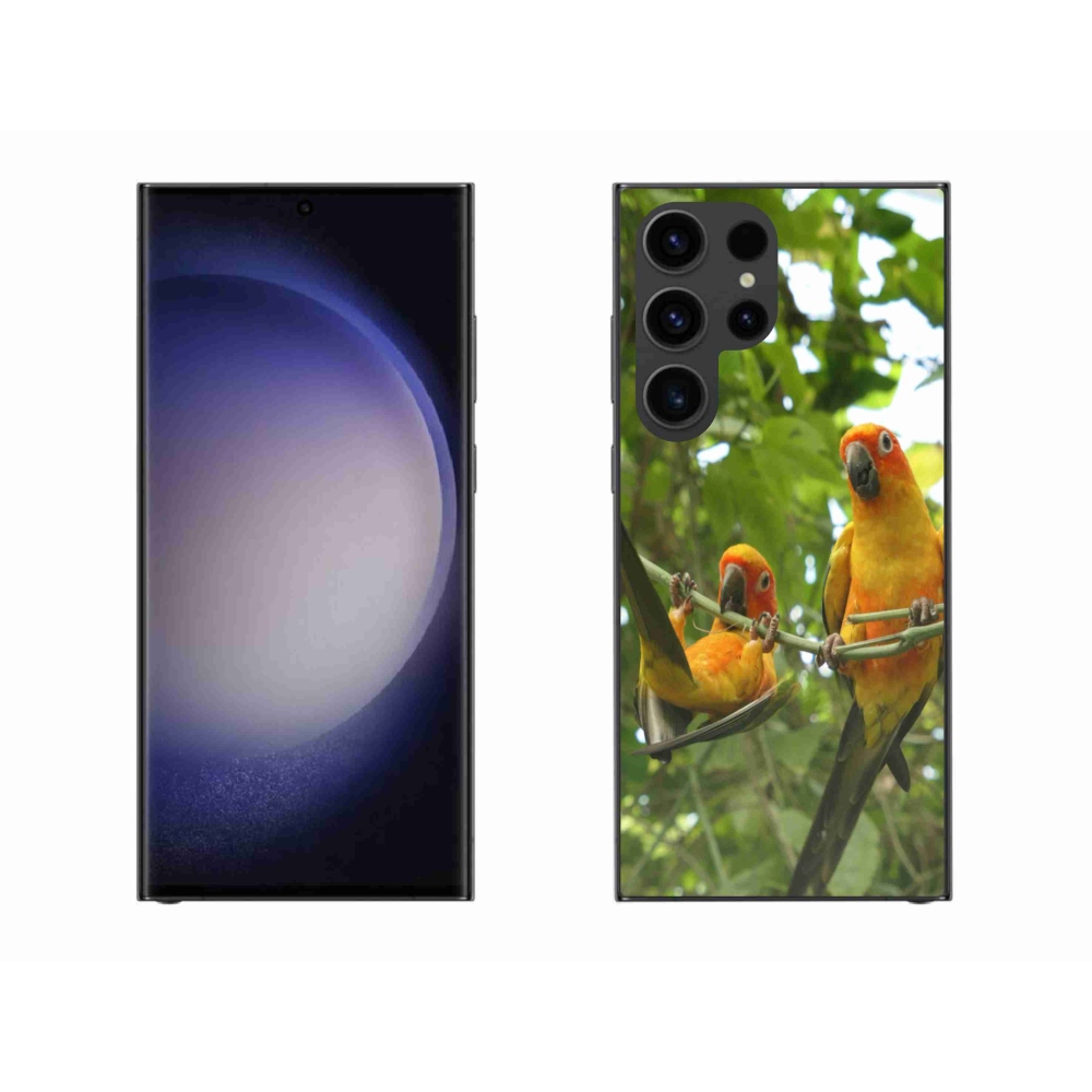 Gélový kryt mmCase na Samsung Galaxy S23 Ultra 5G - papagáje aratingy
