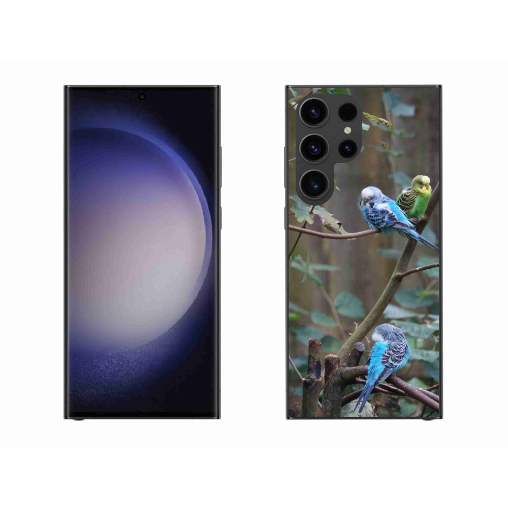 Gélový kryt mmCase na Samsung Galaxy S23 Ultra 5G - papagáje na vetve