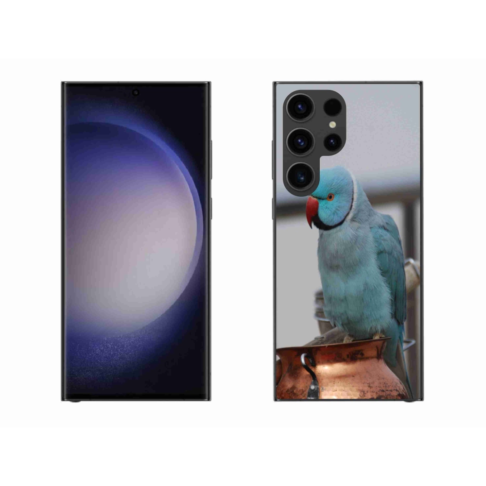 Gélový kryt mmCase na Samsung Galaxy S23 Ultra 5G - papagáj alexander modrý