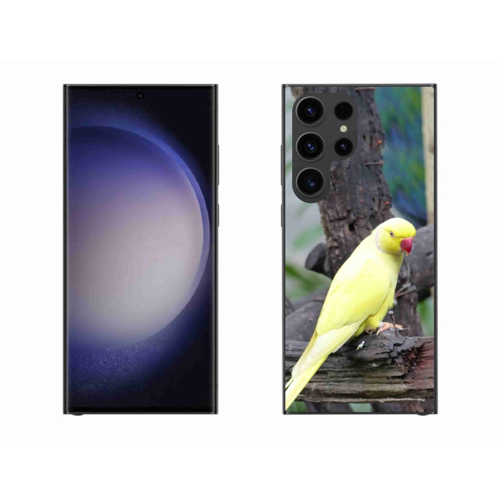 Gélový kryt mmCase na Samsung Galaxy S23 Ultra 5G - papagáj alexander žltý