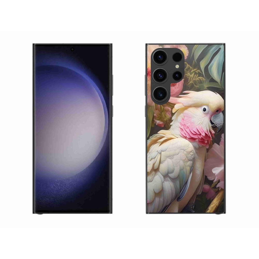 Gélový kryt mmCase na Samsung Galaxy S23 Ultra 5G - papagáj kakadu ružový 2