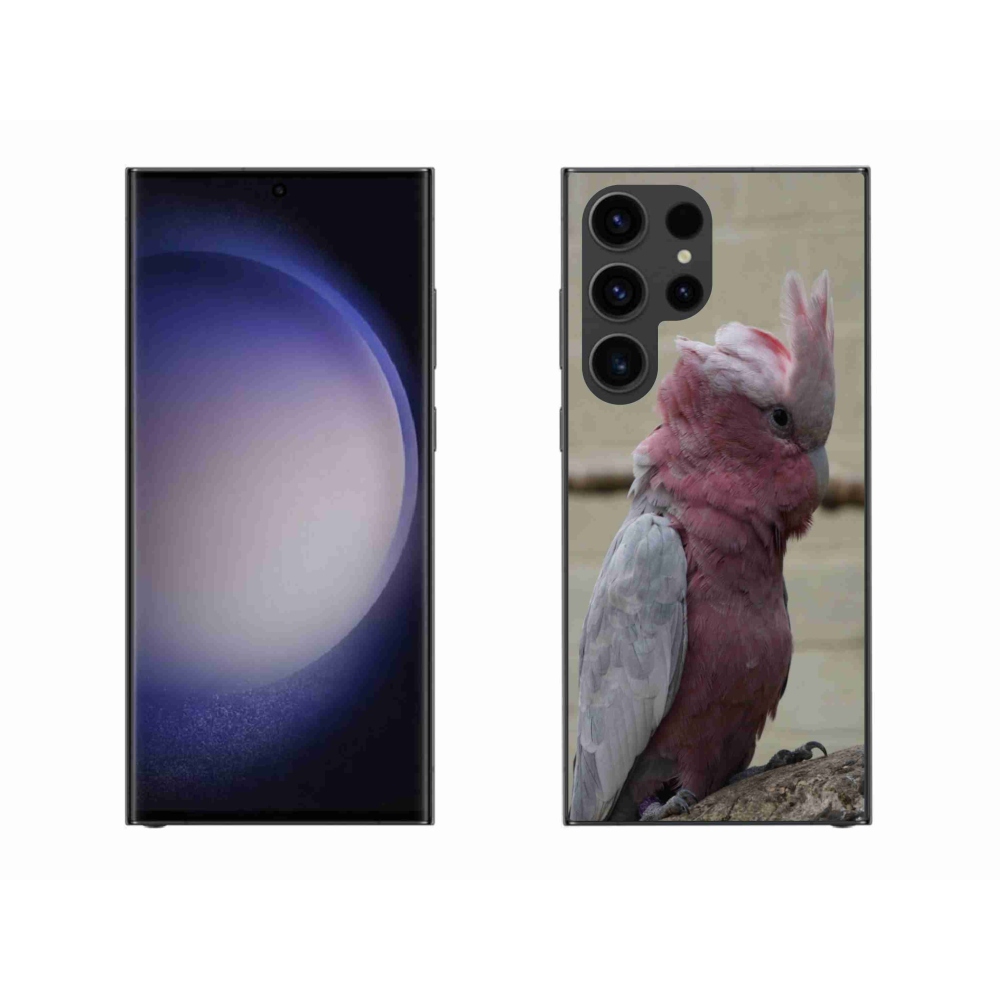Gélový kryt mmCase na Samsung Galaxy S23 Ultra 5G - papagáj kakadu ružový