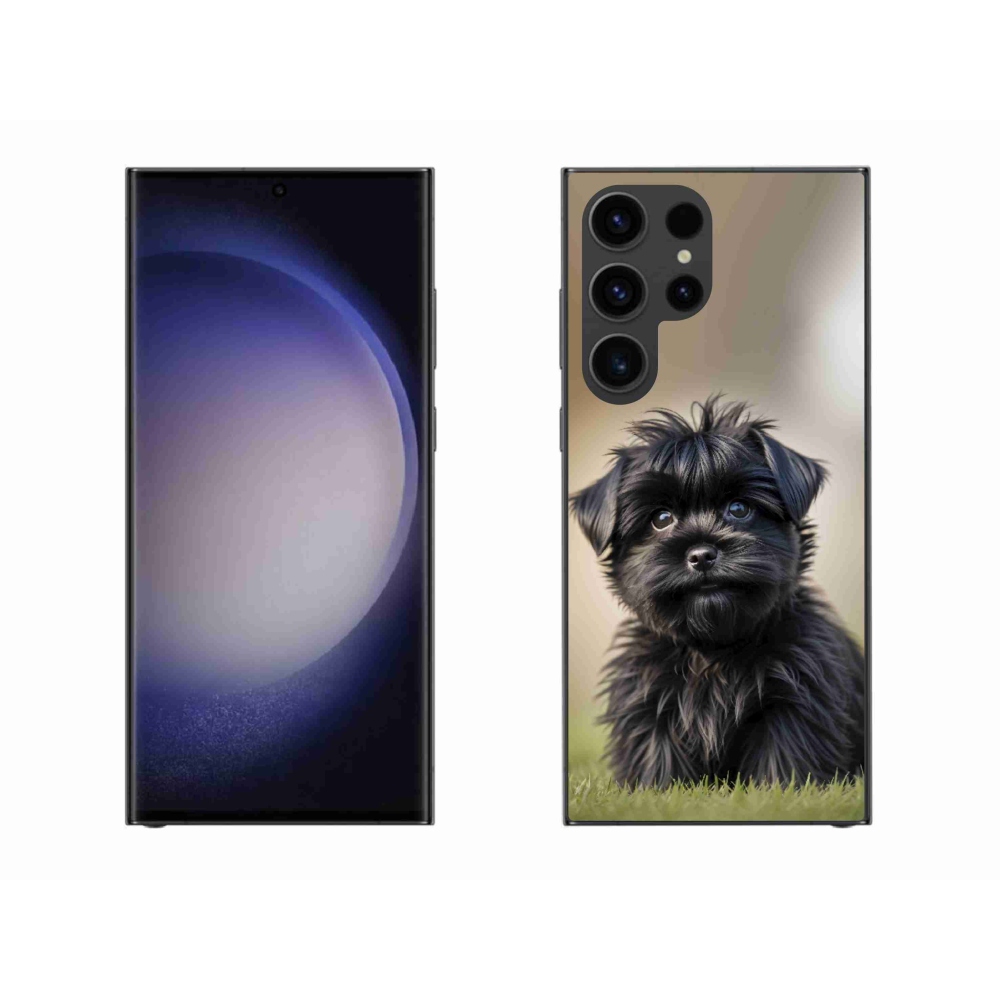 Gélový kryt mmCase na Samsung Galaxy S23 Ultra 5G - roztomilý čierny psík