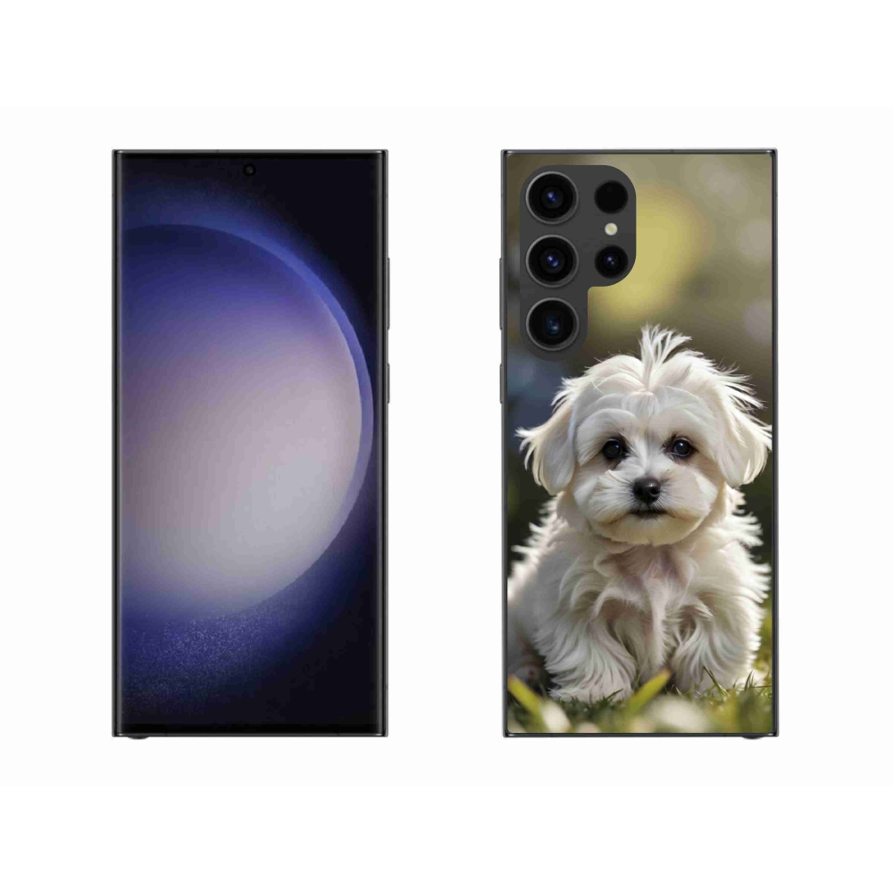 Gélový kryt mmCase na Samsung Galaxy S23 Ultra 5G - roztomilý maltézsky psík