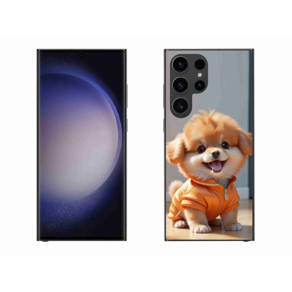 Gélový kryt mmCase na Samsung Galaxy S23 Ultra 5G - roztomilý pomeranian v mikine