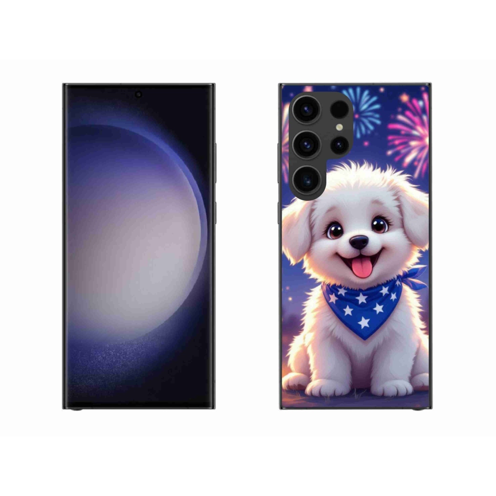 Gélový kryt mmCase na Samsung Galaxy S23 Ultra 5G - slávnostné šteňa